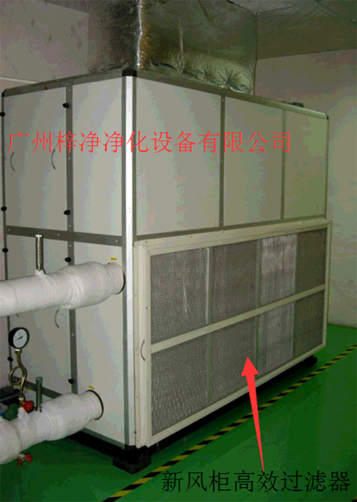 新風柜內(nèi)設(shè)置有高效過濾器，中效過濾器，初效過濾器系統(tǒng)